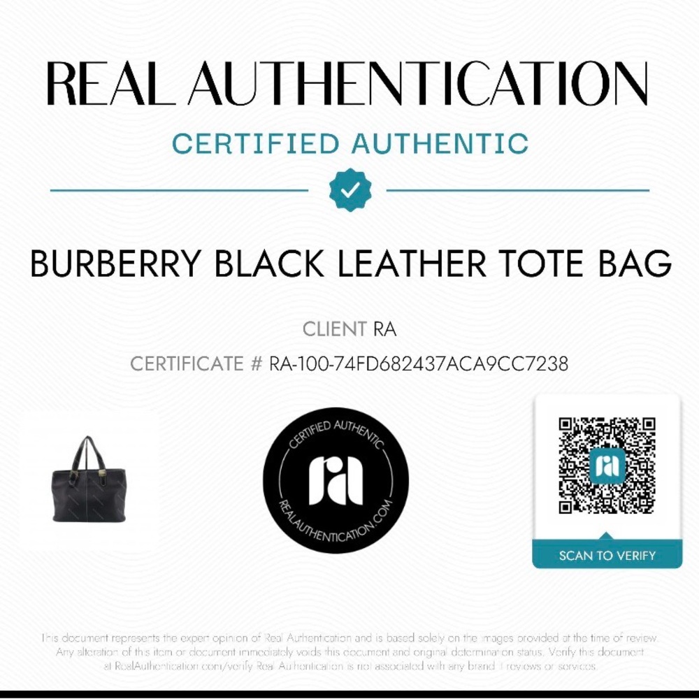 Burberry Black Leather Handbag w COA - Picture 2 of 7
